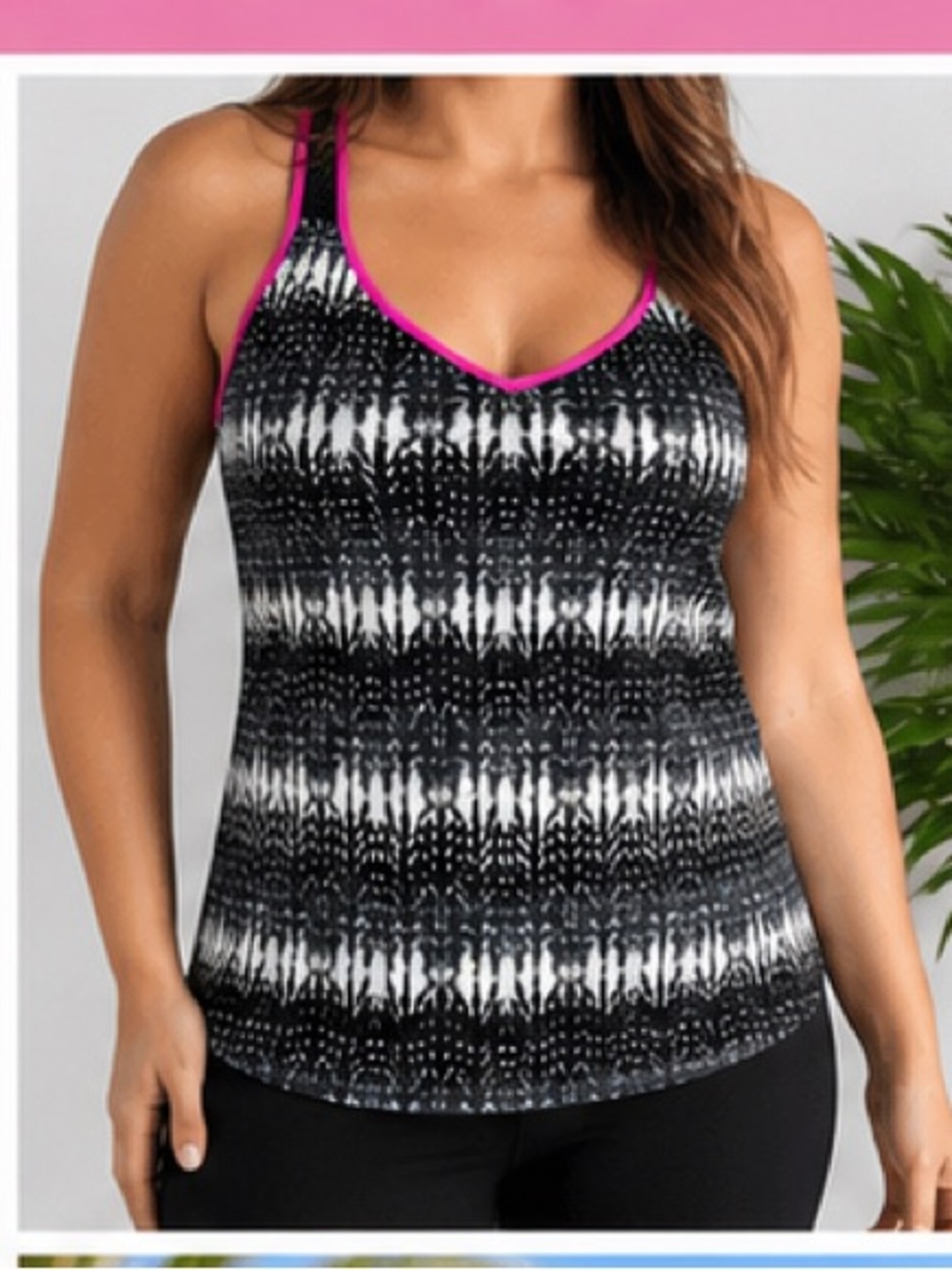 Women’s, ZeroXposur Black and White Tank Top with Pink Accents, size 6